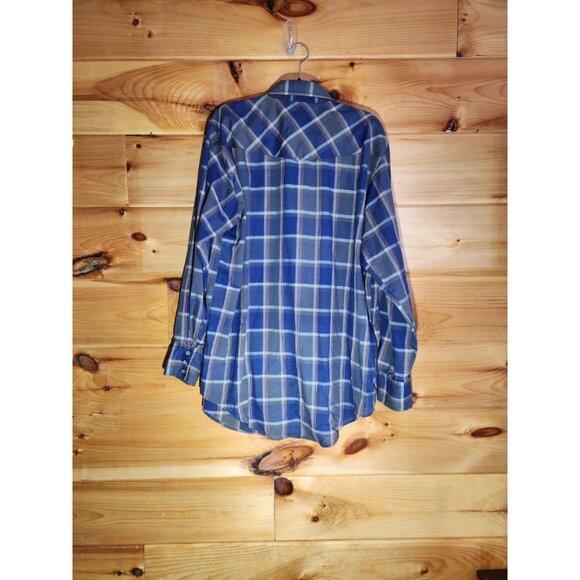 Vintage Mens Size XLT 17/17.5 X Tall Outlaw Western Wear Pearl Snap Button Up - Picture 11 of 11